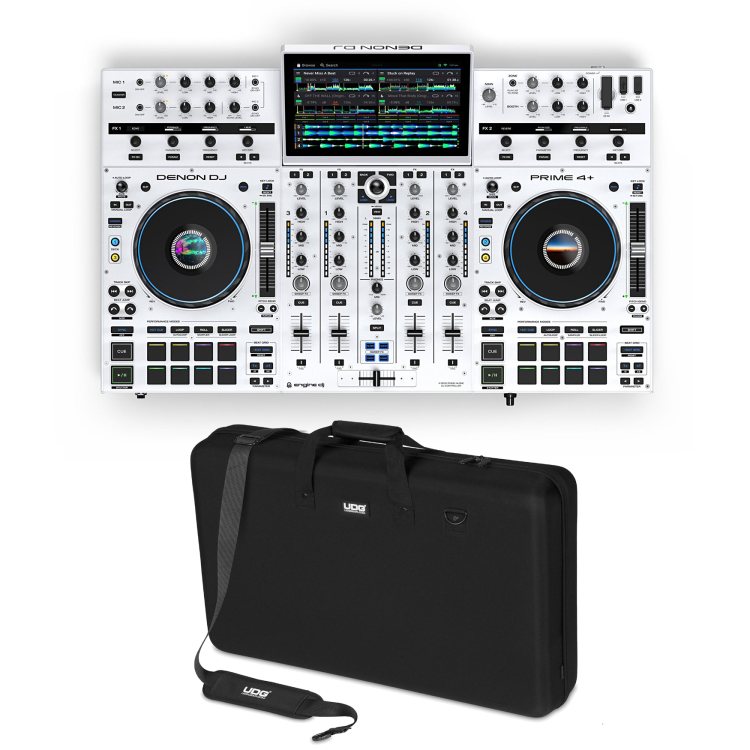 Denon DJ Prime 4+ White + UDG Creator Denon DJ Prime 4+/ 4 Hardcase Black