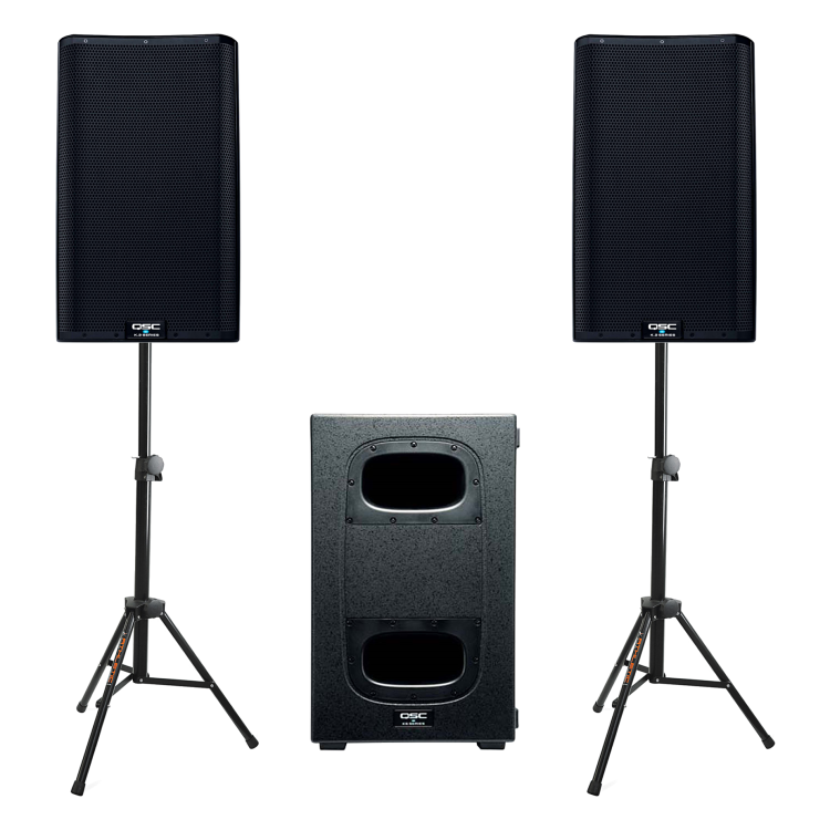 QSC K12.2 (x2) + QSC KS212C + statywy