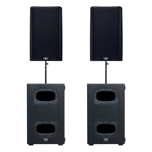 QSC K12.2 (x2) + QSC KS112 (x2) + sztyce