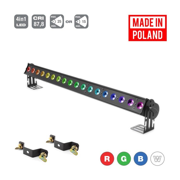 Flash Professional LED Washer 18x10W RGBW 4w1 - 3 sekcje 45° Mk2