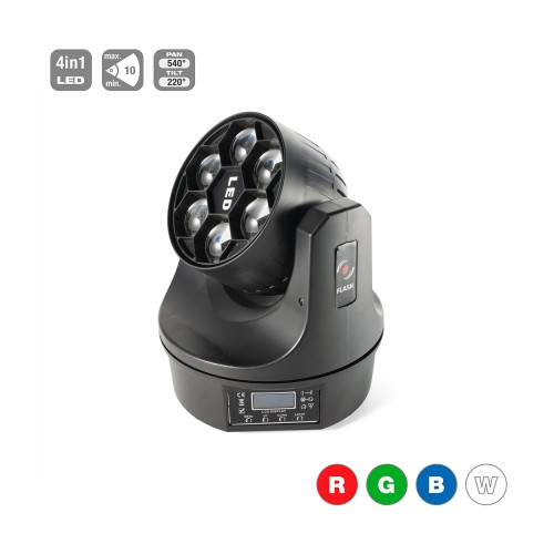 Flash LED Moving Head 6x15W OSRAM RGBW 4w1 KALEIDOSKOPE Big-EYE ver.11.21