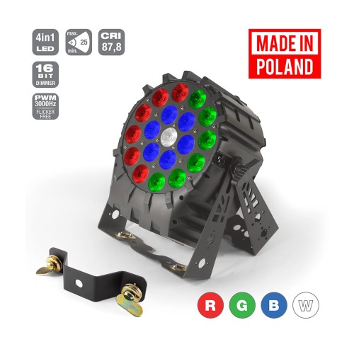 Flash Professional LED PAR 64 19x10W 4in1 RGBW 4 Sections Short
