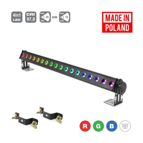 Flash Professional LED Washer 18x10W RGBW 4w1 - 3 sekcje 25° Mk2