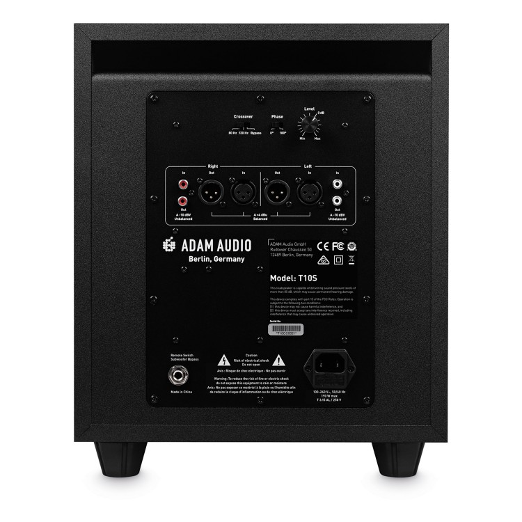adam audio sub t10s tył